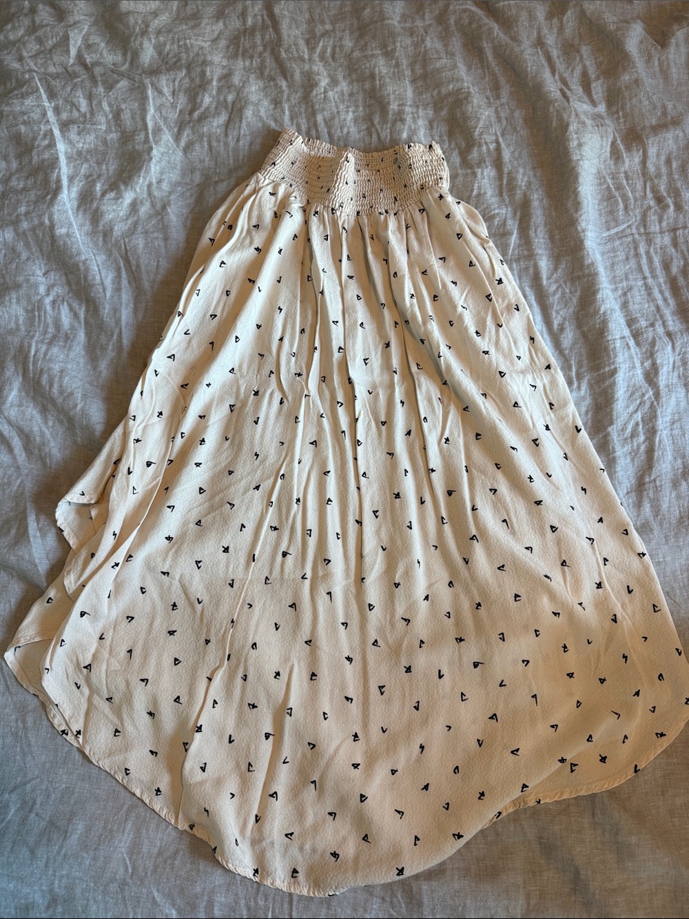 Final Touch Cream Maxi Skirt with Black Heart Dots